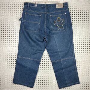 Cybertek Hip Hop Y2K Baggy Jeans 42x30 Carpenter Streetwear Skate Wide Leg Denim